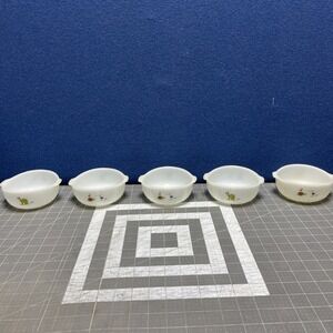 5 Fire King Anchor Hocking Grog Cereal Dinosaur Bowl BC Comics Hart Milk